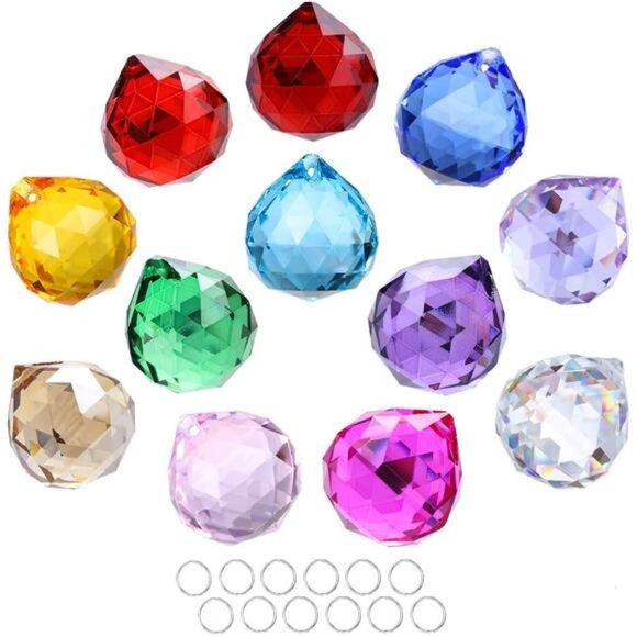 Crystalsuncatcher 30mm Vintage Feng Shui Faceted Decorating Crystal Ball Prism - Picture 4 of 7